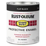 Rust-oleum 7776502 Interior/exterior Paint, Flat, Black, 1 Qt New. Price: $16.99.