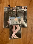 3 Pairs Of Danskin Footed Tights Theatrical Pink Child Size Large New. Price: $5.50.
