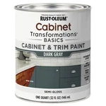 Rust-oleum 372010 Cabinet & Trim Paint Semi- Gloss Dark Gray Quart New. Price: $31.80.