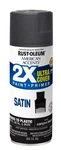 Canyon Black Rust-o American Accents 2X Ultra Cover Satin Spray Paint 12-OZ New. Price: $7.50.