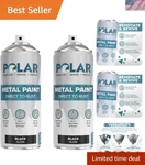 Long-lasting Polar Gloss Black Spray Paint 2 Pack, Waterproof & Rust Resistant New. Price: $45.80.