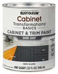 Rust-oleum Cabinet & Trim Paint, Dark Gray, Semi-gloss, Quart 372010 New. Price: $31.79.