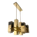 Mid Century Modern Brass Finish Smoked Lucite Chandelier By Robert Sonneman Used. Price: $2962.50.