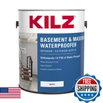 Kilz Basement & Masonry Waterproofing Paint, White, 1 Gal, Interior/exterior New. Price: $60.28.