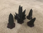 Heroscape Terrain Lot: (9) Custom (black) Lava Crystals (8 1 Hex, 3HEX) Used. Price: $39.99.