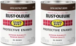 7774502-2PK Stops Rust Brush On Paint, Quart, Satin Chestnut Brown, (pack Of 2) New. Price: $49.20.