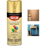 Krylon Metallic Gold Spray Paint + Primer For Wood Ceramic Colormaxx 11 Oz New. Price: $18.99.