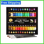 Fade-resistant Acrylic Paint Set 24 Colors + Brushes For Creative Projects New. Price: $15.99.