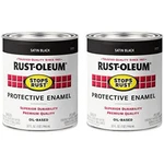 7777502-2PK Stops Rust Brush On Paint, Quart, Satin Black, Pack New. Price: $22.99.