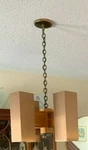 Vintage Mid Century 70S Robert Sonneman Chandelier Metal Wood 4 Arm 8 Lights Unspecified. Price: $800.00.