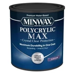 Minwax Polycrylic Max Satin Crystal Clear Water-based Acrylic Wood Finish New. Price: $32.95.