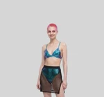 Club Exx (a) Cosmic Ace Metallic Holographic Bra Top & High Waist Bottoms Set New. Price: $34.99.