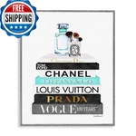 Stupell Industries Book Stack Perfume Brushes Glam Fashion Watercolor Gray Frame New. Price: $50.19.