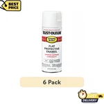 6-PACK Rust-oleum Stops Flat White Protective Enamel Spray Paint, 12 Oz Can New. Price: $39.59.