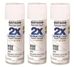 Rustoleum Painter's Touch 2X Spray Paint+primmer High Gloss White 12 Oz, 3 Cans New. Price: $29.66.