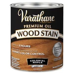 Varathane 211712H Premium Wood Stain, Oil Based, Colonial Maple, Quart New. Price: $17.39.