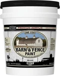 Jetcoat Barn & Fence Paint, 100% Acrylic, One Coat, Semi-gloss White, 4.75 Gal New. Price: $134.99.