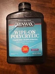 16 Oz Minwax Polycrylic Wipe-on Clear Satin Stain Pint Open BOX-D3. Price: $16.99.