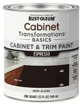 Rust-oleum 372011 Transformations Basics Cabinet & Trim Paint, Quart, Espresso New. Price: $27.83.