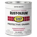 Rust-oleum Stops Satin White Oil-based Industrial Enamel Paint Quart New. Price: $60.63.