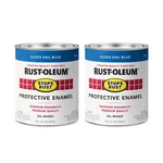 Rust-oleum 7724502-2PK Stops Brush On Paint, Quart, Gloss Sail Blue, Pack New. Price: $45.29.