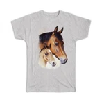 Gift T-shirt : Two Horses Classic Drawing Artistic Paint Farm Animal New. Price: $19.99.