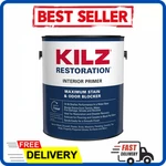 Kilz Restoration Maximum Stain & Odor Blocking Interior Latex Primer 1 Gallon New. Price: $50.99.