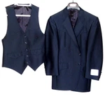 Shadow Sheen Country Western Style Sport Coat Blazer & Vest- 39, Navy Blue New. Price: $134.95.