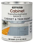 Rust-oleum Cabinet & Trim Paint, Cadet Gray, Semi-gloss, Quart 372009 New. Price: $30.33.