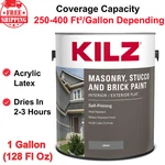 Self Priming Masonry Stucco Brick Paint Interior/exterior Flat Gray 1 Gallon New. Price: $36.29.