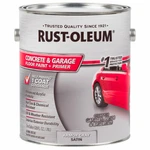 Rust-oleum 225359 Concrete & Garage Floor Paint + Pimer Satin Armor Gray Gal New. Price: $63.99.