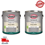 2PACK Glidden Spred Antique Flat Interior Wall Paint, Off-white, 1 Gallon New. Price: $49.59.