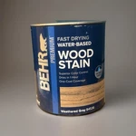 One Quart Behr Premium Fast Drying Water-based Wood Stain Weathered Gray B4536 New. Price: $20.00.