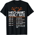 Funny Mechanic Hourly Rate Auto Car Labor Unisex T-shirt New. Price: $17.99.