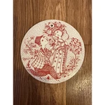 Nymolle Bjorn Wiinblad Juni Roser June Ceramic Wall Plaque Red White 3013-6 6IN Used. Price: $20.00.