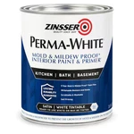 Zinsser 2704 Interior Paint, Satin, Water Base, White, 1 Qt New. Price: $13.65.