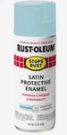Rust-oleum Satin Protective Enamel Spray Paint, Peaceful Blue, 12 Oz. New. Price: $14.79.