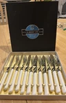 Vintage K. Bright Ltd. Sheffield Fish Cutlery Set Used. Price: $40.20.