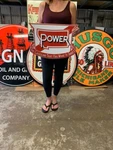Antique Vintage Old Style Sign Montana Power Gasoline Made Usa New. Price: $53.10.