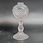 Vtg Westmoreland Glass English Hobnail Diamond Point Lilac Oil Lamp, Base Only Used. Price: $42.99.