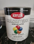 Krylon Colormaxx Acrylic Latex Indoor Outdoor Satin White Metal Wood Qt New. Price: $17.99.