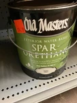 Old Masters 75401 Exterior Water Based Wood Finish Satin Gallon New. Price: $49.99.