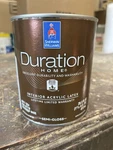 1 Quart Sherwin Williams Duration Interior Semi-gloss Paint/ Ultra-deep Base New. Price: $14.99.