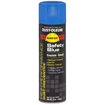 Rust-oleum V2124838 Preventative Spray Paint, Safety Blue, Gloss, Solvent, New. Price: $9.59.