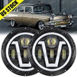 Black 2PC 7" Round Led Headlights W/ Turn Signal For Old-smobile Cutlass Supreme New. Price: $52.98.