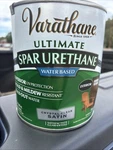 Varathane Satin Clear Water Based Exterior Spar Urethane, Qt. 250241H New. Price: $39.99.