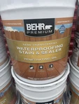 Behr Gal. #ST-533 Cedar Semi-transparent Waterproofing Wood Stain & Sealer New. Price: $175.00.