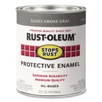 Rustoleum 7786502 Stops Enamel Paint Gloss Smoke Gray 1 Qt Can New. Price: $45.90.