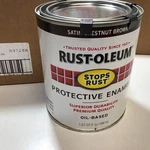 Rust-oleum 7774502-2PK Stops Brush On Paint, Quart, Satin Chestnut Brown New. Price: $49.00.