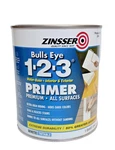 New White, Zinsser Bulls Eye Water-based 1-2-3 For All Surfaces Primer-, Quart. Price: $21.74.
